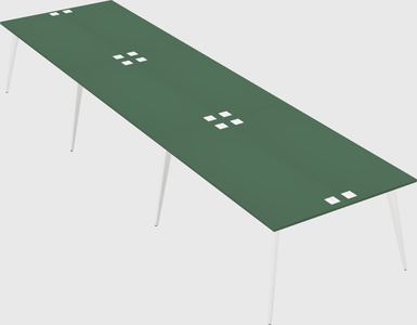 Shared rectangular office desk system
