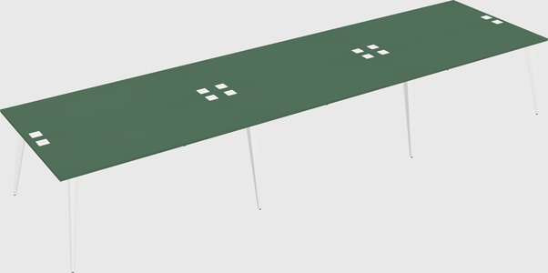 Shared rectangular office desk system