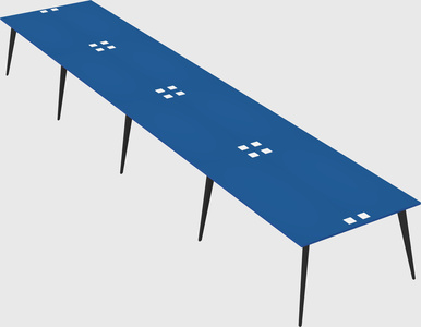 Shared rectangular office desk system