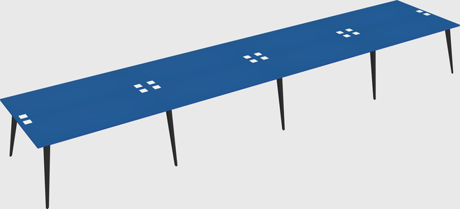 Shared rectangular office desk system