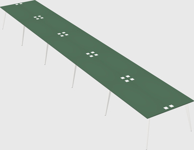 Shared rectangular office desk system