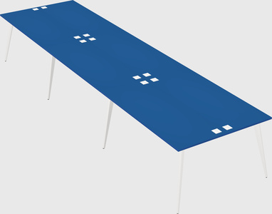 Shared rectangular office desk system