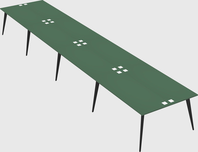 Shared rectangular office desk system