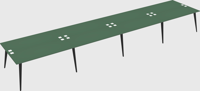 Shared rectangular office desk system
