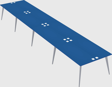 Shared rectangular office desk system