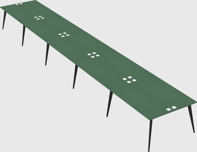 Shared rectangular office desk system