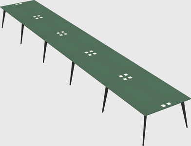 Shared rectangular office desk system