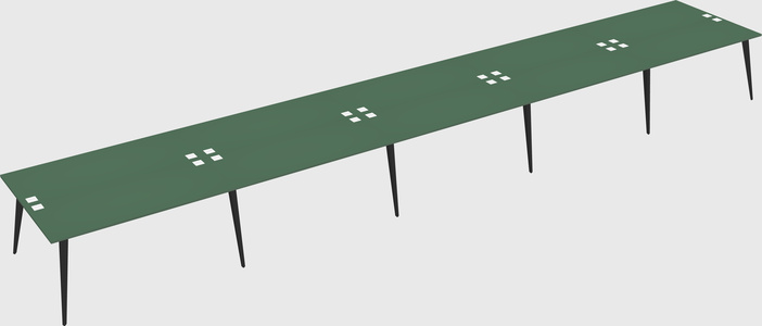 Shared rectangular office desk system