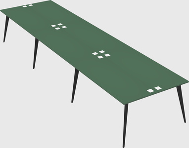 Shared rectangular office desk system