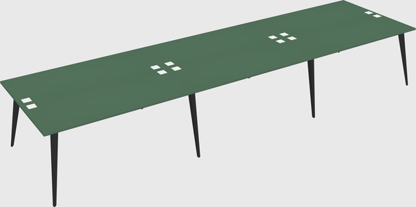 Shared rectangular office desk system
