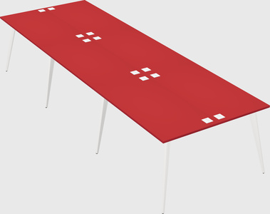 Shared rectangular office desk system