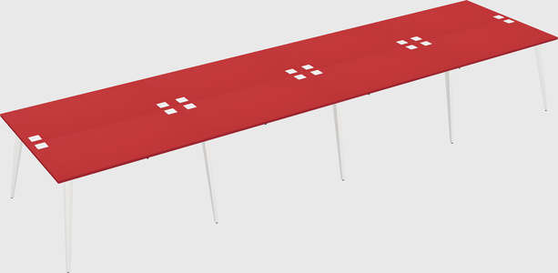 Shared rectangular office desk system