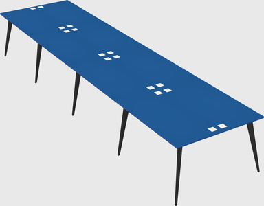 Shared rectangular office desk system