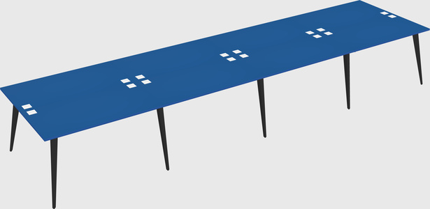 Shared rectangular office desk system