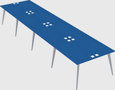 Shared rectangular office desk system