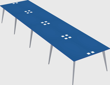 Shared rectangular office desk system