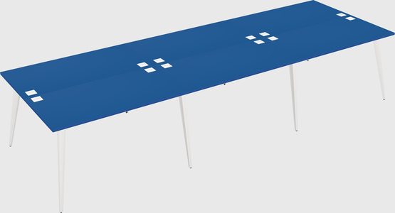 Shared rectangular office desk system