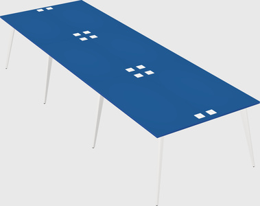 Shared rectangular office desk system