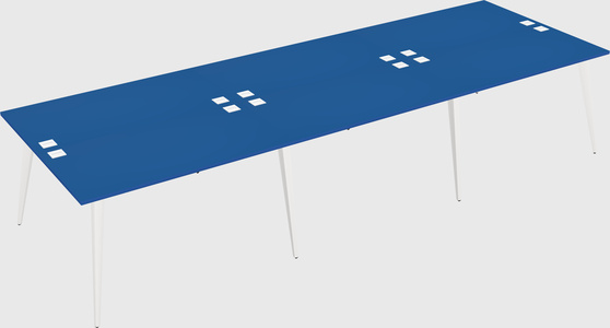 Shared rectangular office desk system