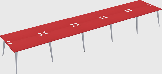 Shared rectangular office desk system