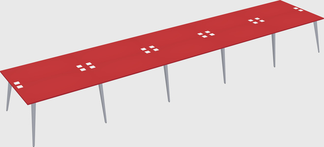 Shared rectangular office desk system