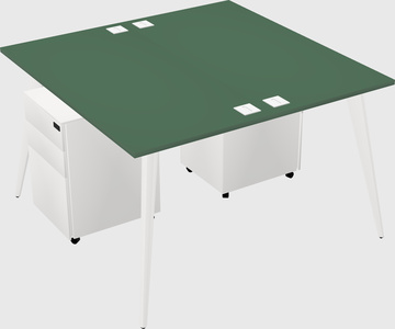 Shared rectangular office desk system