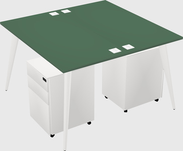 Shared rectangular office desk system