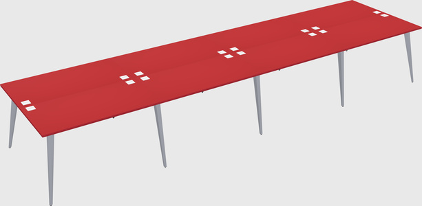 Shared rectangular office desk system