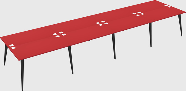 Shared rectangular office desk system