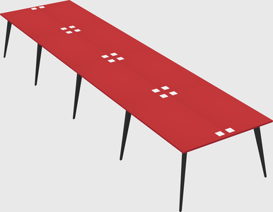 Shared rectangular office desk system