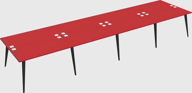 Shared rectangular office desk system