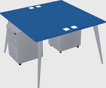 Shared rectangular office desk system