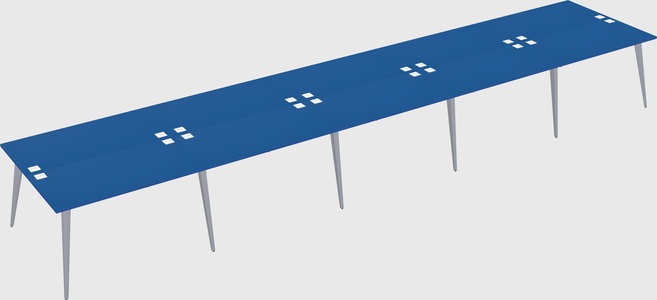 Shared rectangular office desk system
