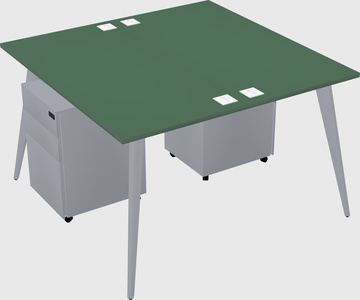 Shared rectangular office desk system