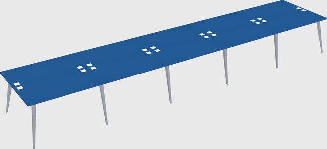 Shared rectangular office desk system