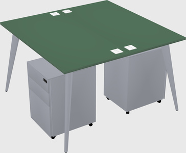 Shared rectangular office desk system