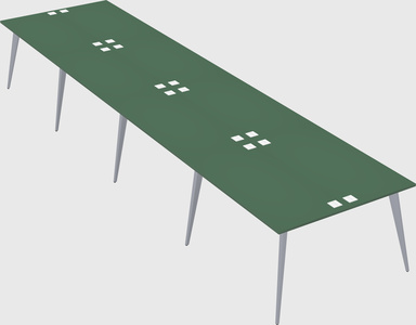 Shared rectangular office desk system