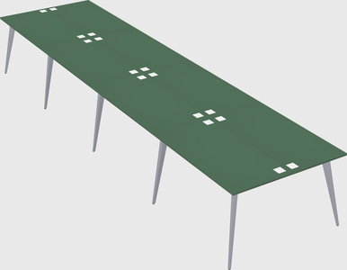 Shared rectangular office desk system