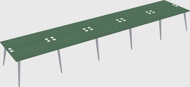Shared rectangular office desk system