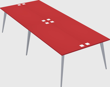 Shared rectangular office desk system