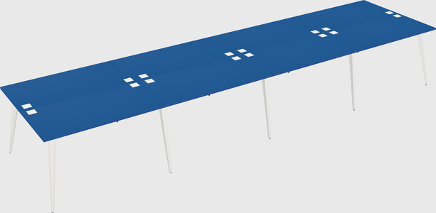 Shared rectangular office desk system