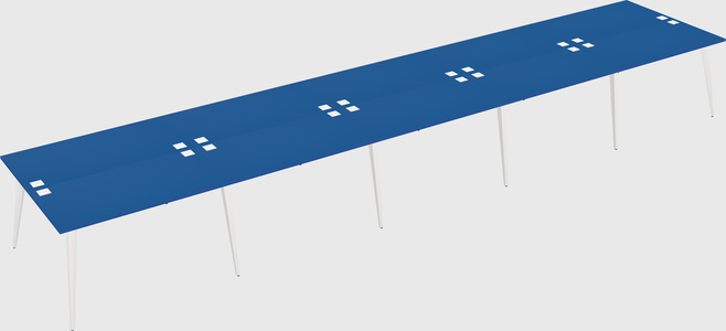 Shared rectangular office desk system