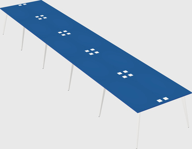 Shared rectangular office desk system