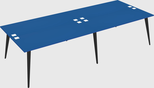 Shared rectangular office desk system