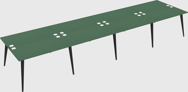 Shared rectangular office desk system