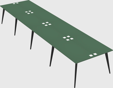 Shared rectangular office desk system