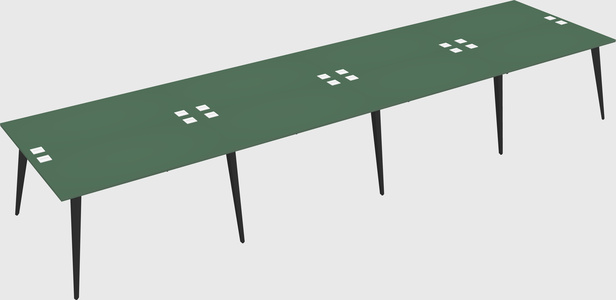 Shared rectangular office desk system