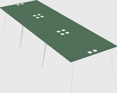 Shared rectangular office desk system
