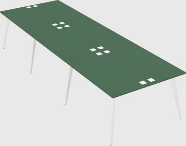 Shared rectangular office desk system