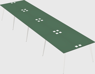 Shared rectangular office desk system